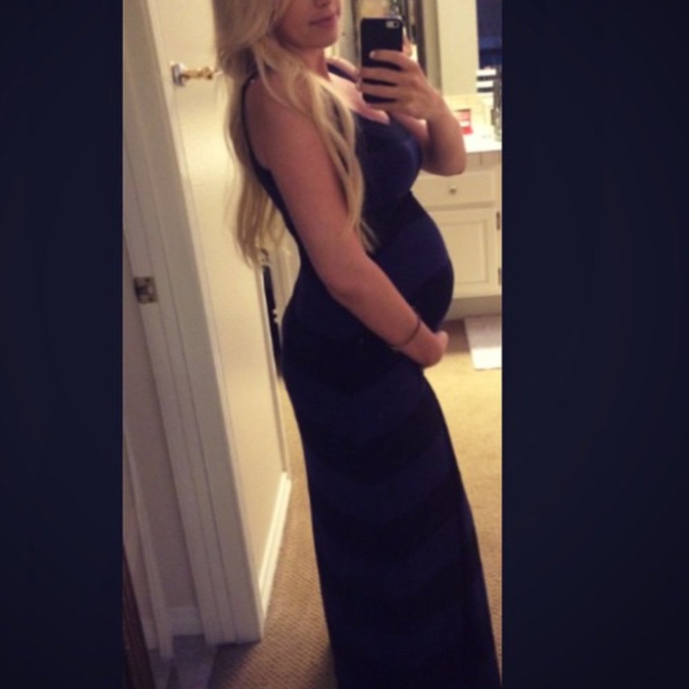 OLD NAVY Navy + Black Striped Maxi Tank Dress